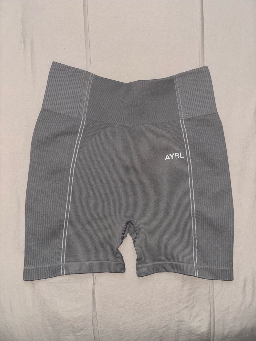 AYBL Gray High-Waist Seamless Athletic Bike Shorts